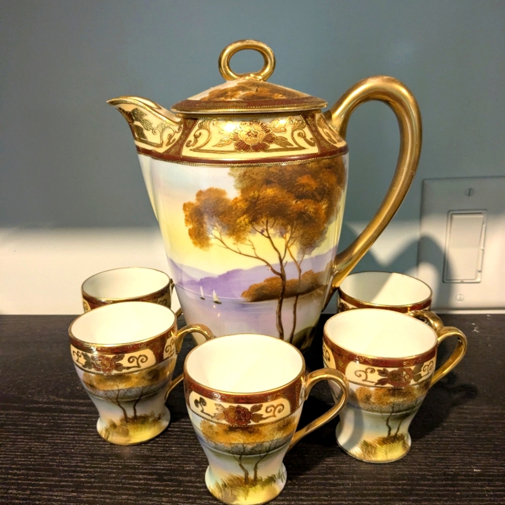 Elegant Gold Noritake Chocolate/ Tea Set